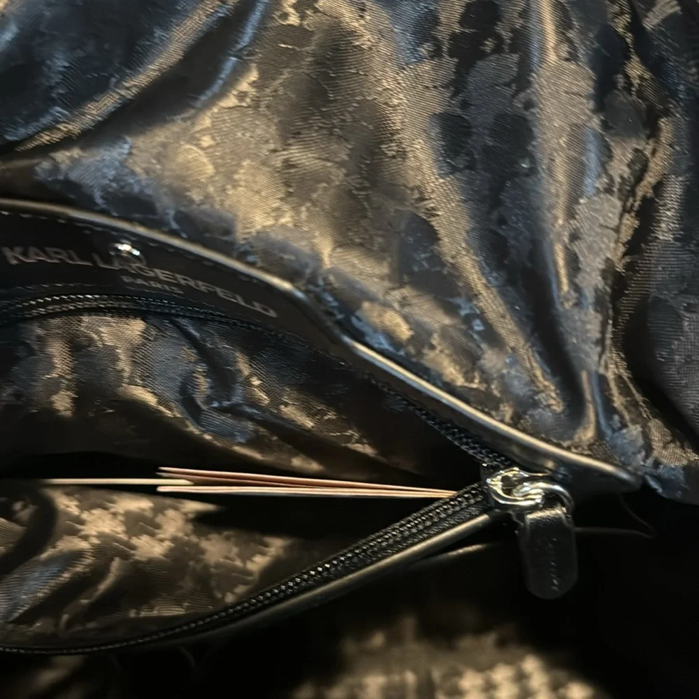 NWT Karl Lagerfeld Nylon Multi Color Backpack With 2 Side Pockets & Front Pocket - Picture 12 of 16